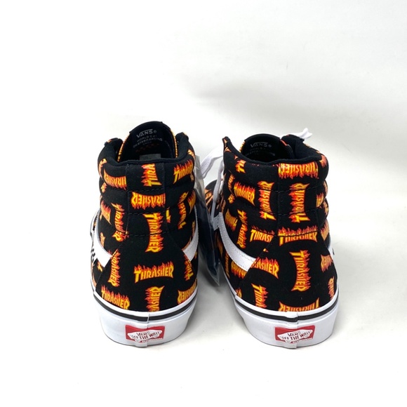 VANS x Thrasher Sk8-Hi Black Multi Men’s Canvas Skate Sneakers Size VN0A5FCCBML - Picture 5 of 8